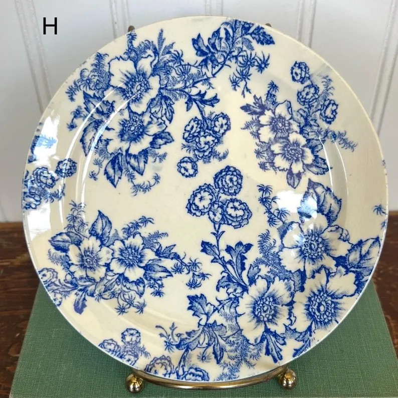 Vintage Blue White Floral Plate Dogwood Taylor Smith - Etsy | Etsy (Global)