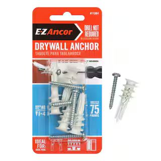 E-Z Ancor Twist-N-Lock 75 lbs. Drywall Anchors (4-Pack) 11364 - The Home Depot | The Home Depot
