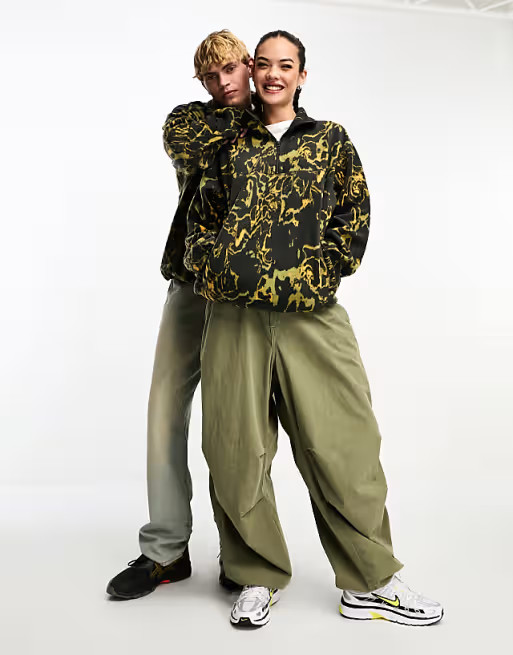 Weekday Unisex Patrik half zip fleece sweatshirt in all over print exclusive to ASOS | ASOS (Global)