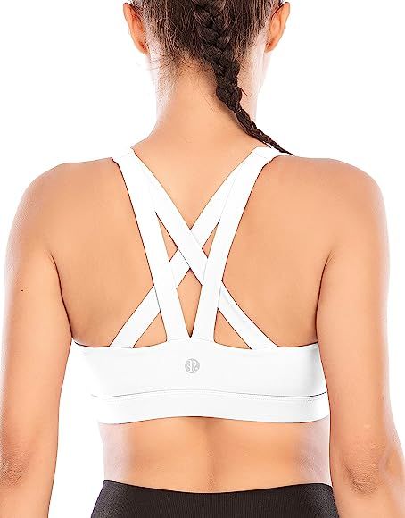 RUNNING GIRL Sports Bra for Women, Criss-Cross Back Padded Strappy Sports Bras Medium Support Yog... | Amazon (US)