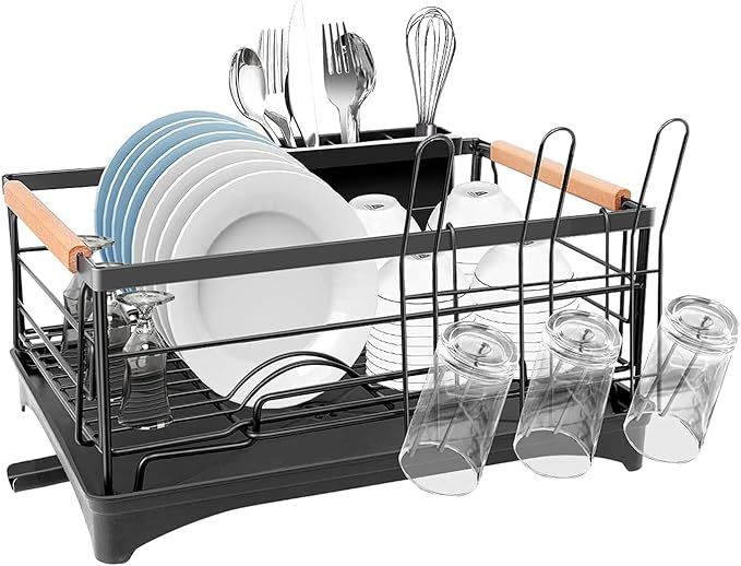 G-TING Dish Drying Rack, Dish Rack for Kitchen Counter, Rust-Proof Dish Drainer with Drying Board... | Amazon (US)