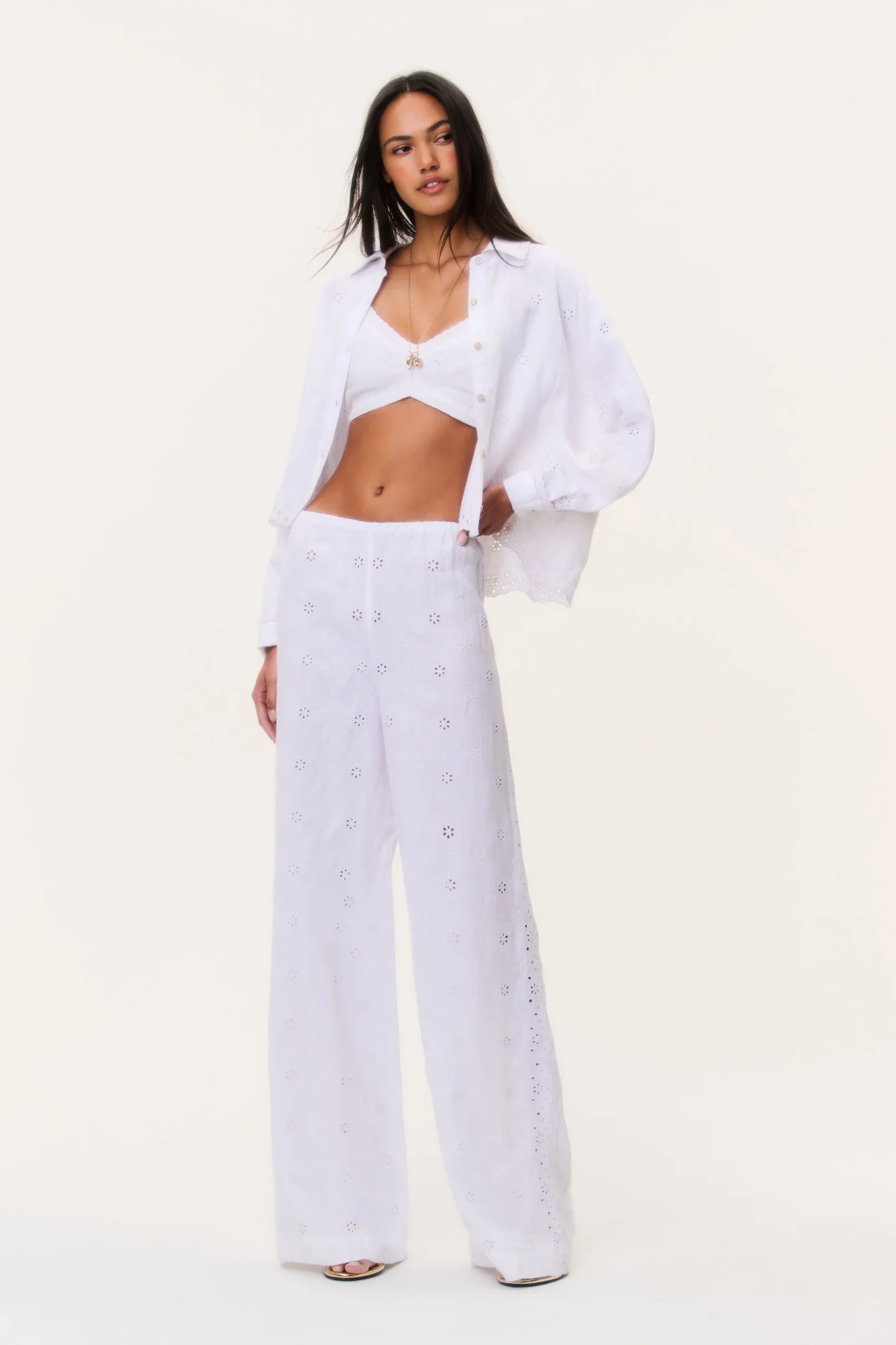 Cinna Eyelet Linen Pant | LoveShackFancy