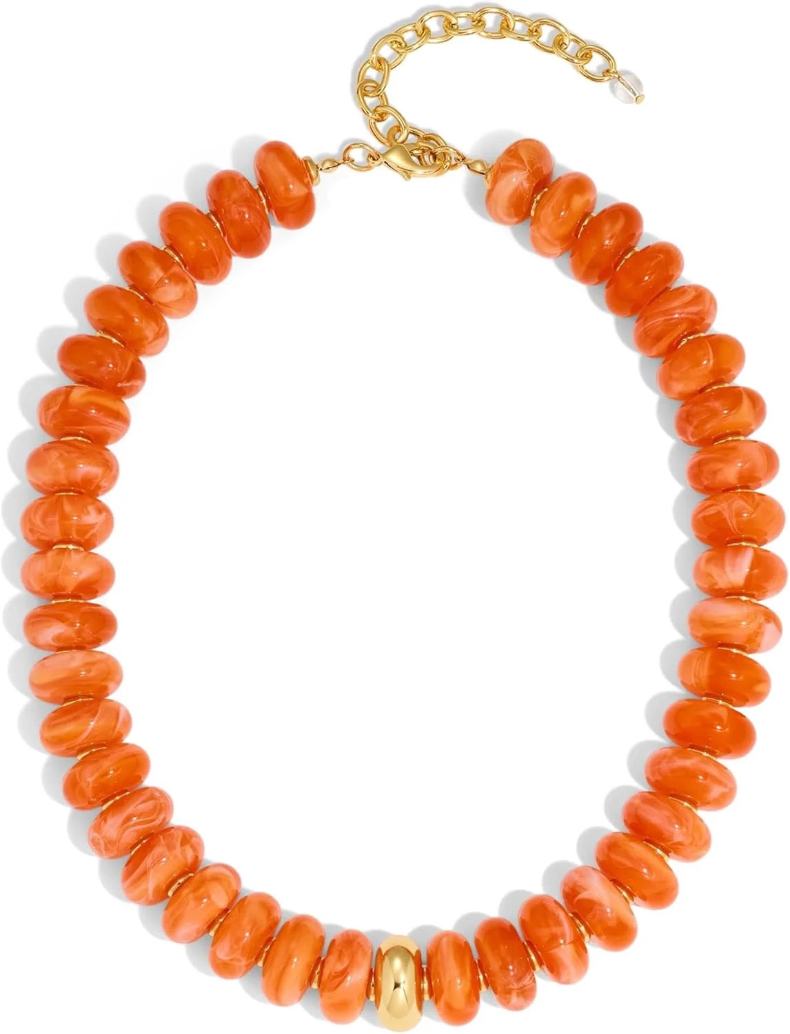 Chunky Colorful Beaded Choker Necklace for Women - Summer Beach Round Resin Beads Necklace, Trend... | Walmart (US)