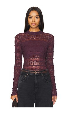 Free People x Intimately FP Angelina Bodysuit in Wine Tasting from Revolve.com | Revolve Clothing (Global)
