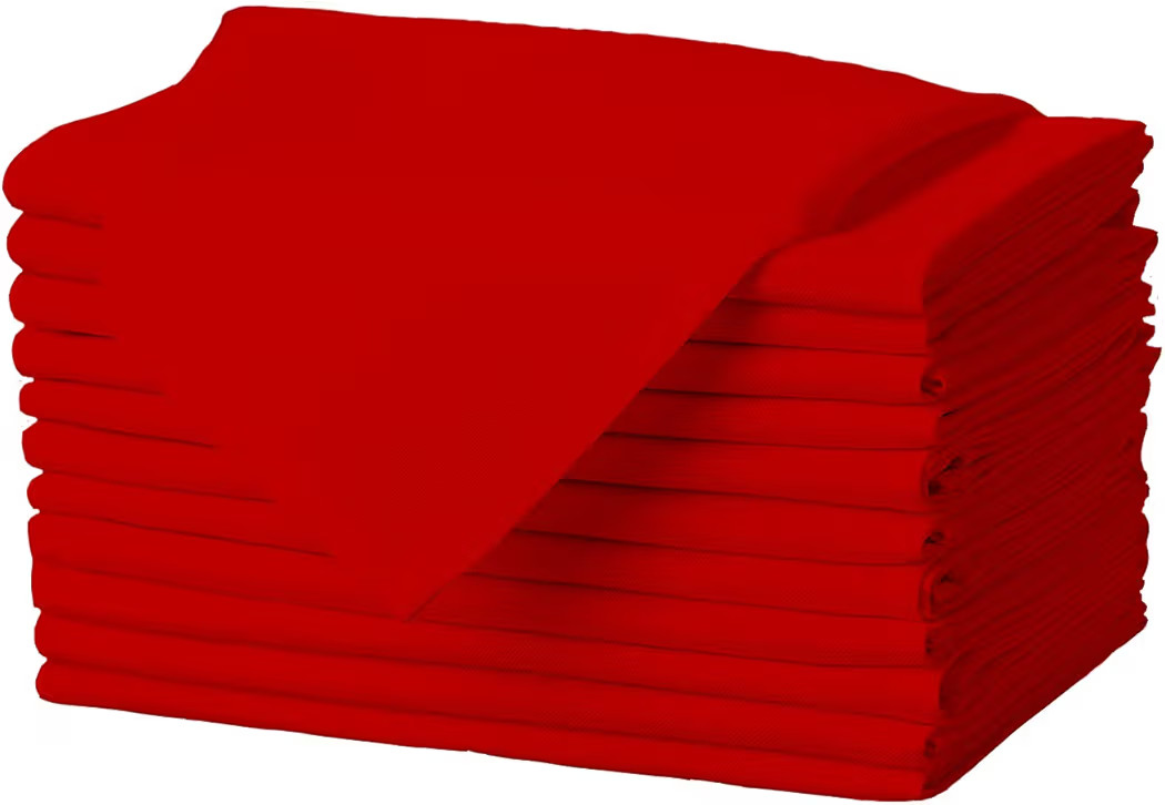 Gee Di Moda Cloth Napkins - 17 x 17 Inch Red Dinner Napkins - Set of 12 Soft & Absorbent Washable... | Amazon (US)