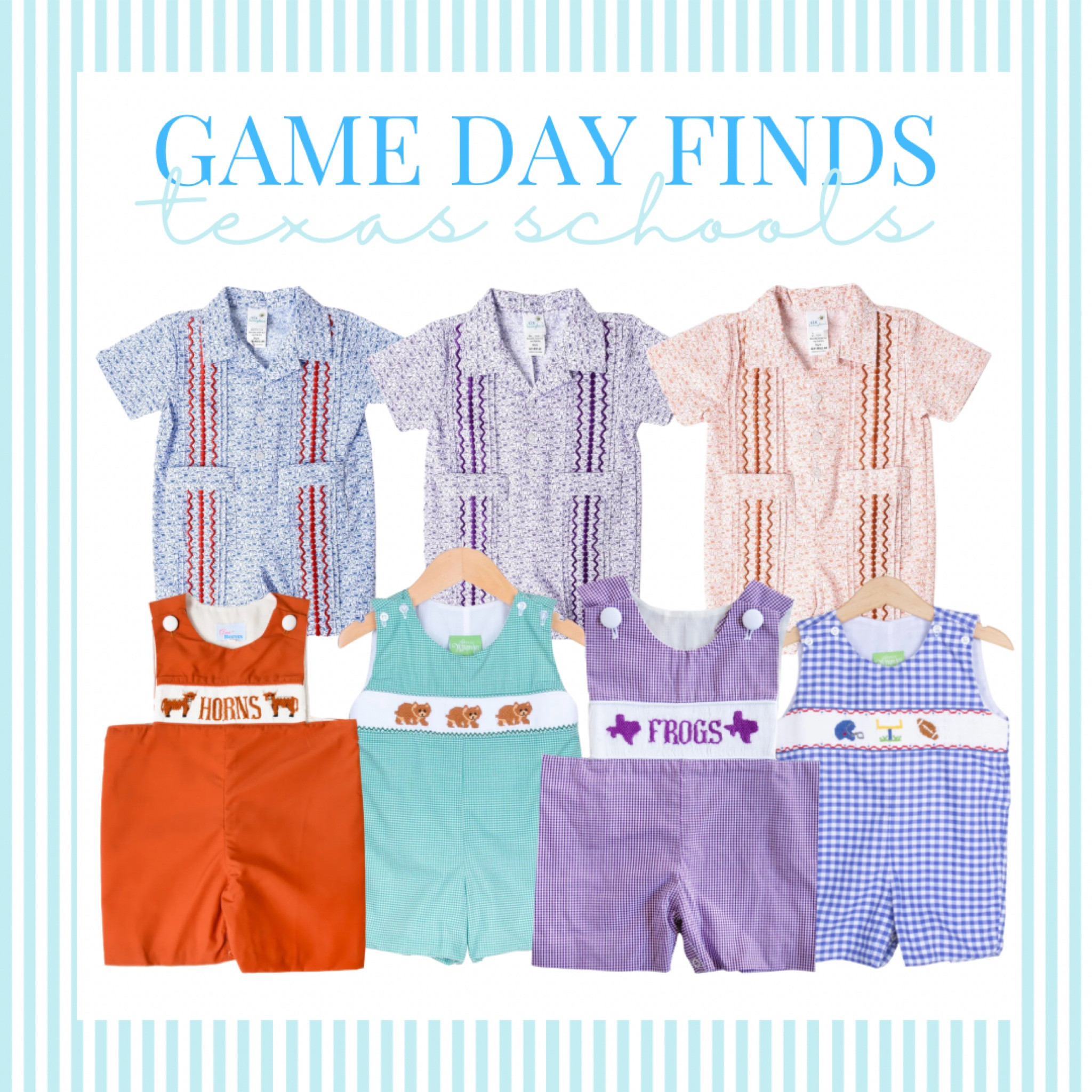 Little Boys Game Day Outfits for Texas Universities 🏈🏟️ smocked clothes for gameday

TCU // SMU // Baylor // UT University of Texas // Texas a Christian University // Southern a Methodist University // smocked Jon Jons // smocked bubble // football spirit clothes // baby boys guayabera

#LTKU #LTKSeasonal #LTKkids