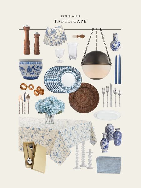 Blue & White Tablescape Sources 

#LTKfindsunder50 #LTKstyletip #LTKhome