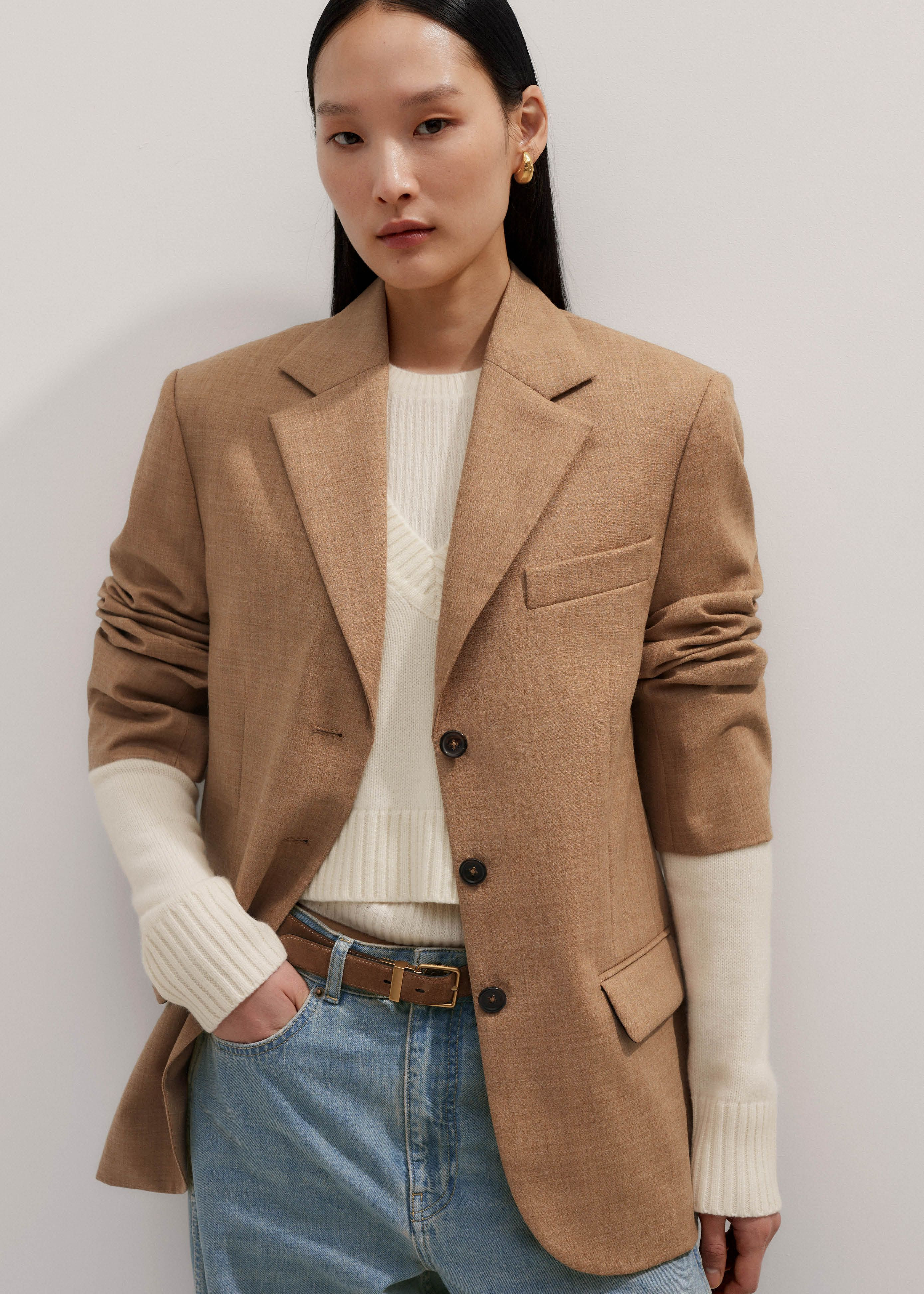 Women's Brown Oversized Blazer | ME+EM | ME+EM US