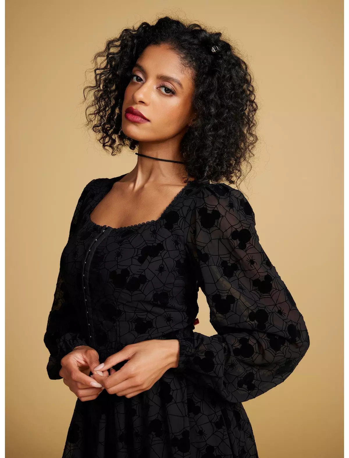 Disney Mickey Mouse Spider Web Long Sleeve Smock Dress - BoxLunch Exclusive | BoxLunch