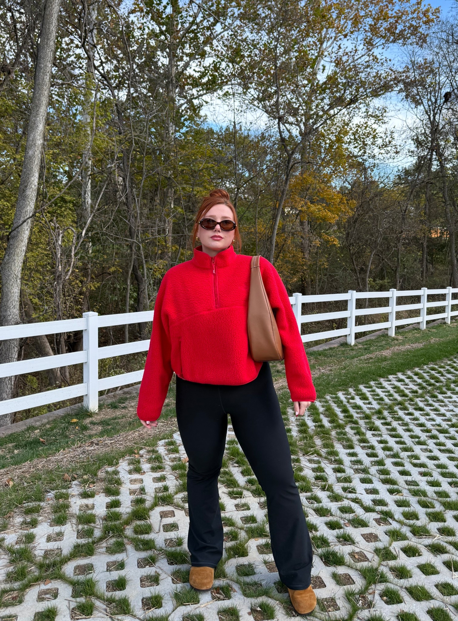 wearing size XL in top and L in bottoms ! 

#LTKSeasonal #LTKMidsize #LTKActive