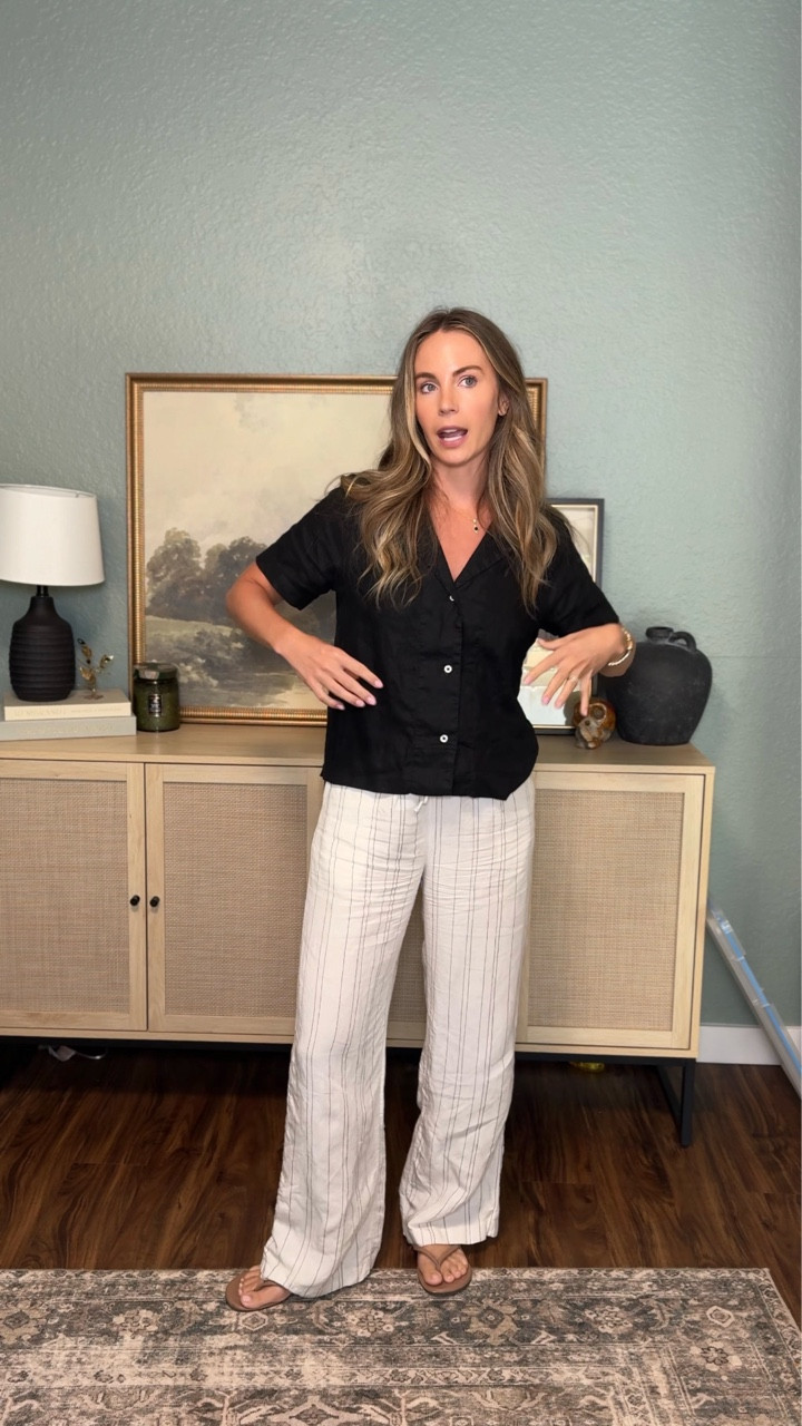 Day 3 of no athleisure 🫶 both of these pieces are everything and can go with so many different pieces! Tell me what are your summer capsule prices? ⬇️

#fashion #linenshirt #linenpants #summeroutfitideas #capsulewardrobe