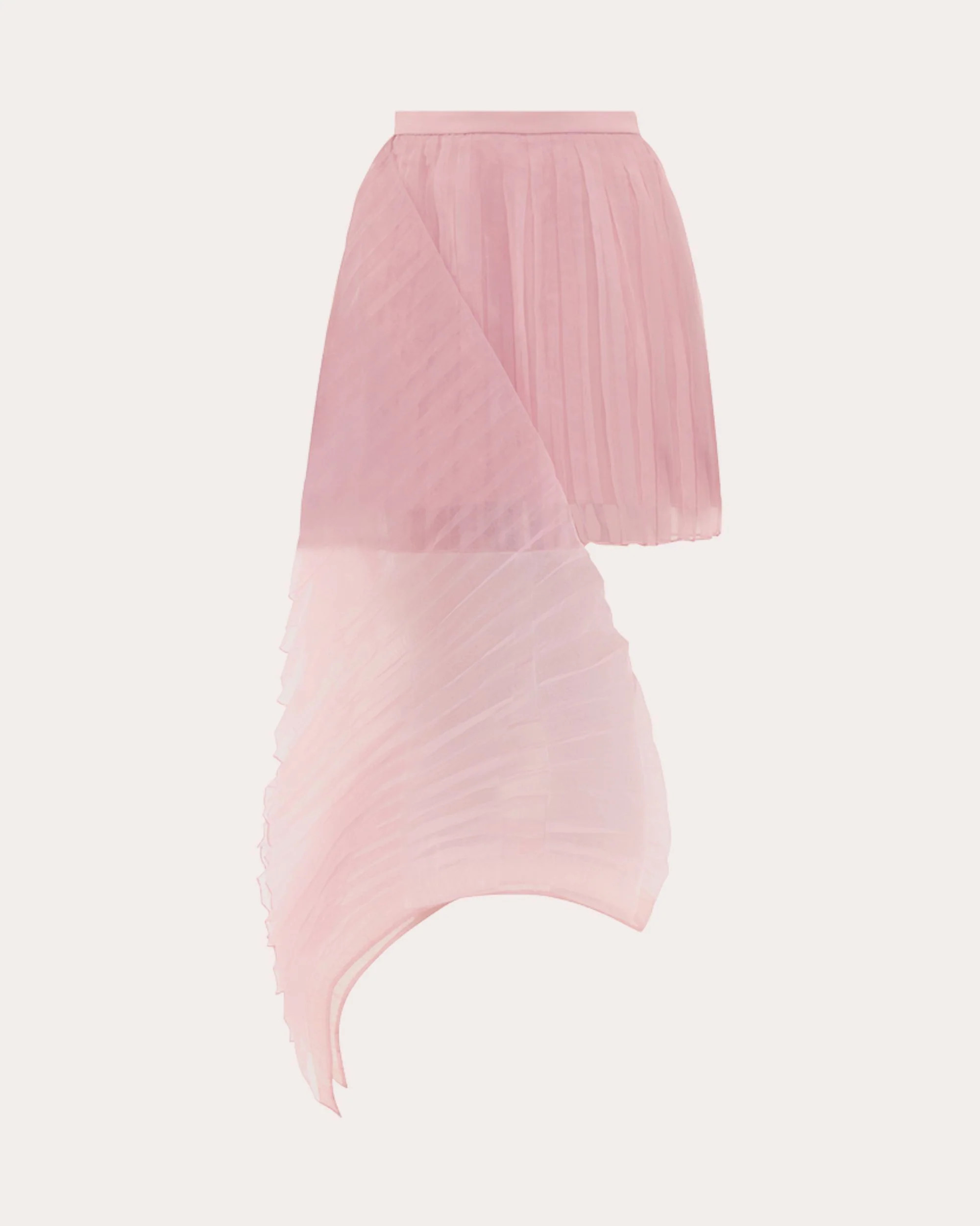 Andrea Iyamah Women's Ime Draped Pleated Organza Mini Skirt in Powder Pink Polyester | Olivela