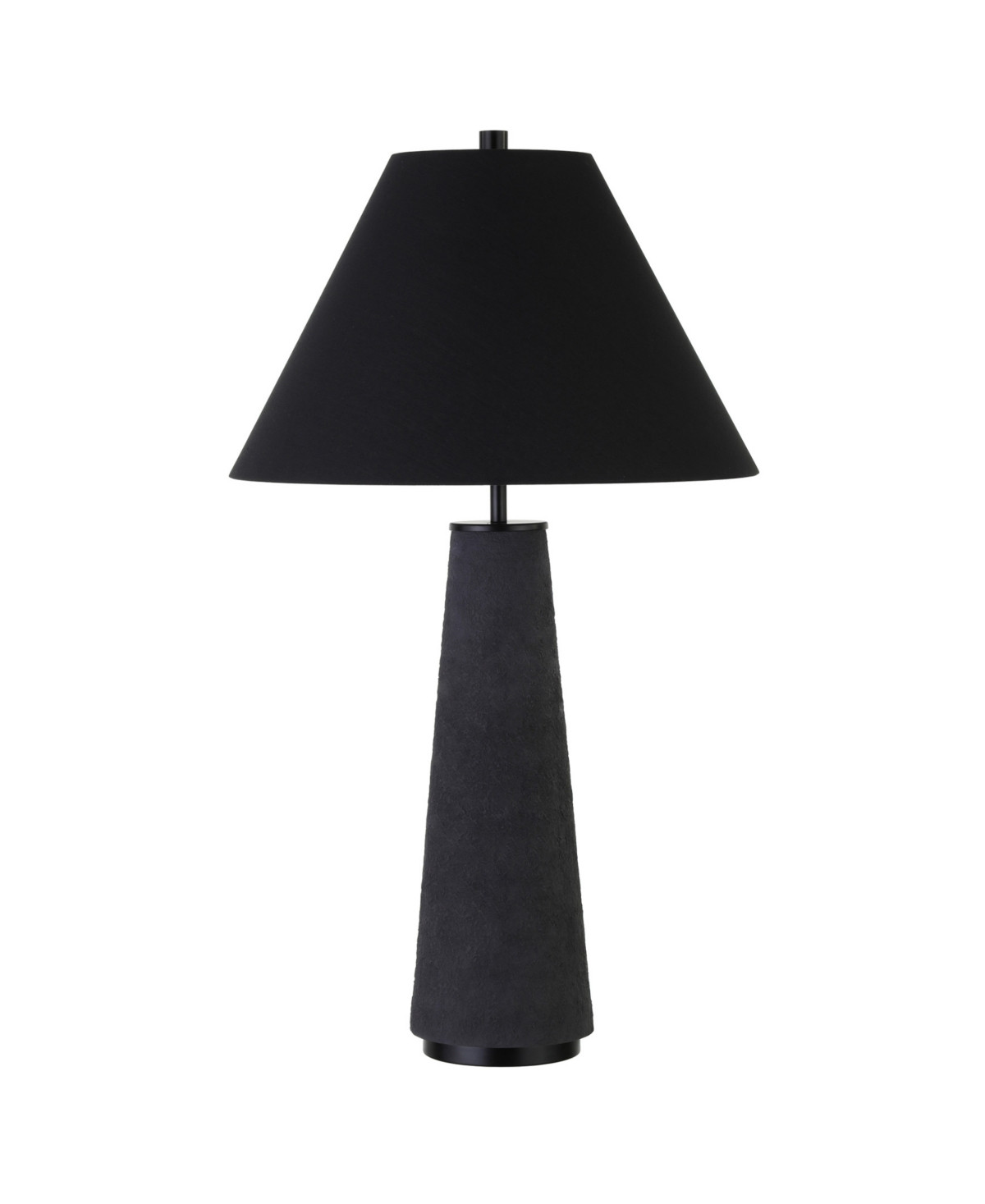 Hudson & Canal Ingalls 28" Tall Monochrome Table Lamp with Linen Shade - Matte Black | Macy's