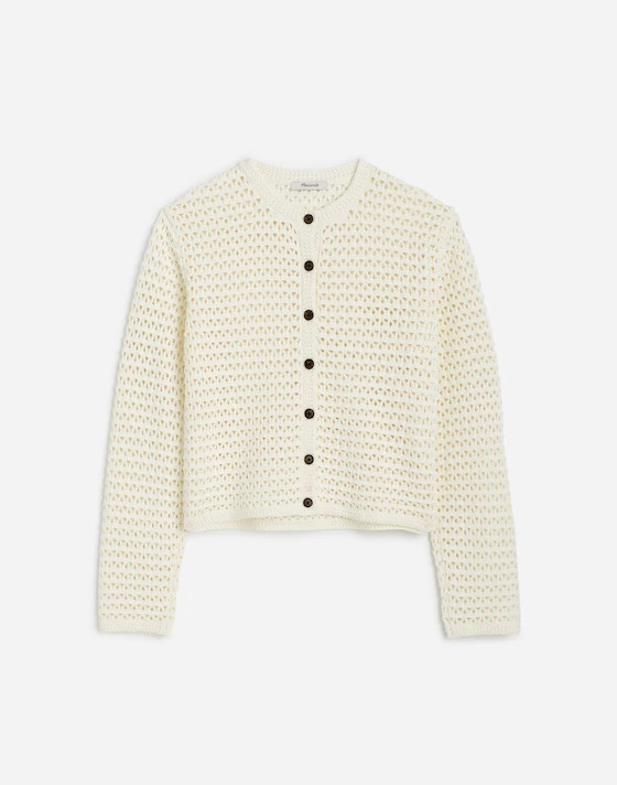 Open-Stitch Crewneck Sweater | Madewell