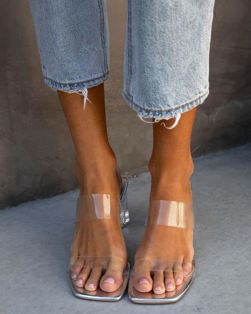 Billini - Gabby Clear Heels - Silver/Clear | VICI