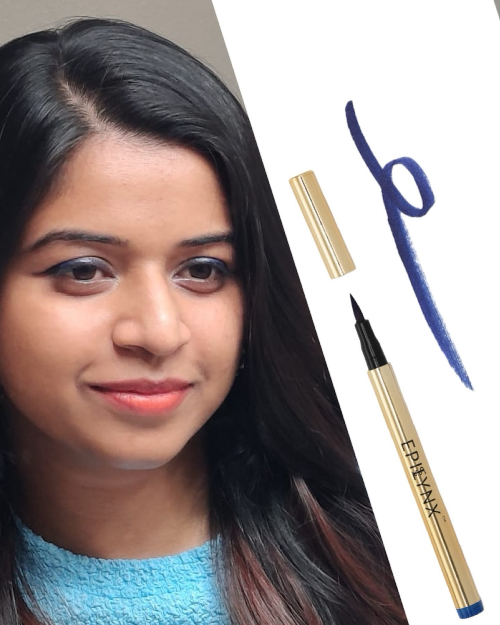 Finally found my perfect eyeliner! 💙 

The Vegan, Gluten & Allergen-Free Liquid Eyeliner Pencil by Dr. Liia is a game-changer. Super easy to apply with its precision tip, long-lasting, and totally waterproof! Plus, it’s safe for sensitive eyes. ✨ 

#CrueltyFree and packed with clean beauty vibes. 🌿 is my new go-to for bold, all-day looks. 💫 

@epilynxbydrliia @stackinfluence #epilynx #epilynxpartner #cleanbeauty #glutenfreeproducts #allergyfriendly #veganbeauty 
#CleanBeauty #VeganEyeliner #AllergenFree #WaterproofEyeliner #LongLastingGlam #blogger #beauty #indian #ootd #bhfyp #instadaily