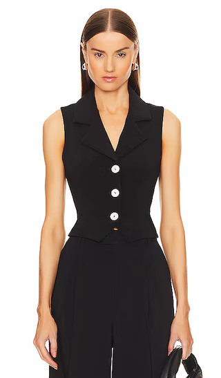 by Marianna Carinne Crepe Vest Top in Black | Revolve Clothing (Global)