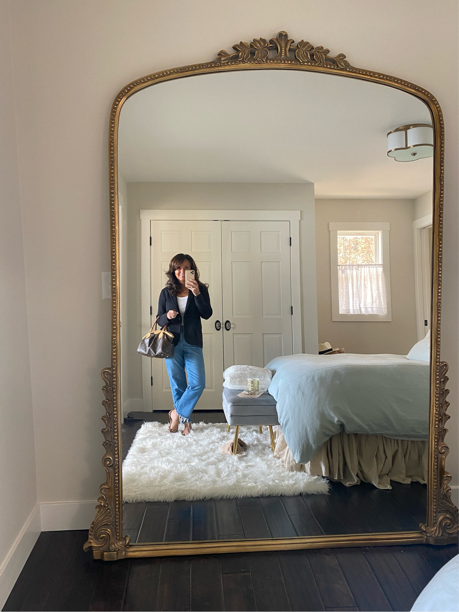 The gleaming primrose mirror. This space expanding floor mirror is unquestionably beautiful. 
kimbentley, home decor, bedroom decorr

#LTKHolidaySale #LTKsalealert #LTKhome