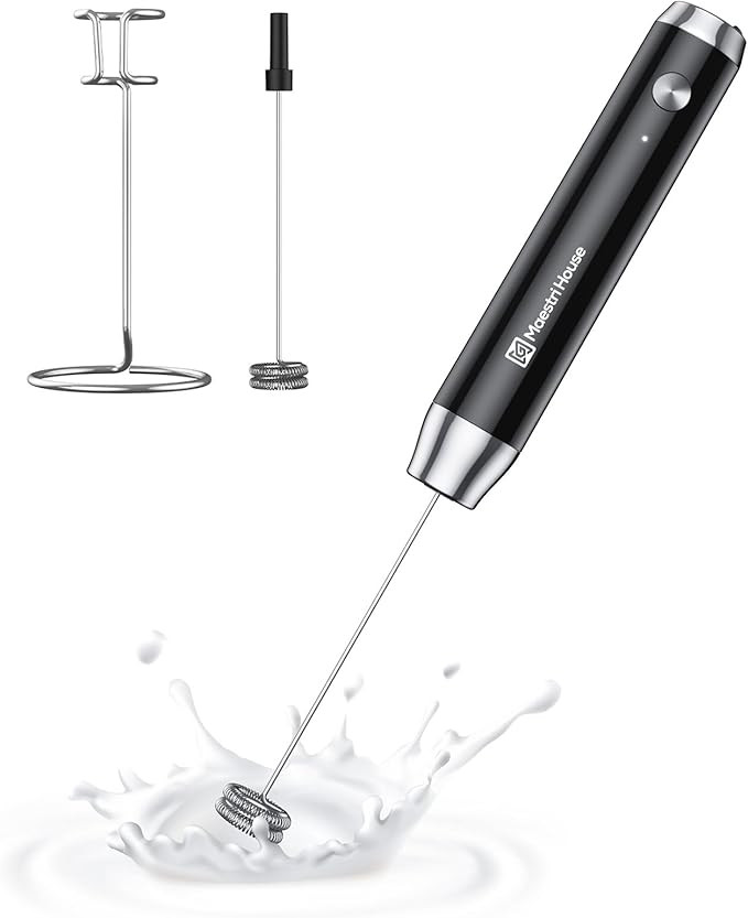 Maestri House Rechargeable Milk Frother with Stand, LunaFro Handheld Electric Foam Maker Waterpro... | Amazon (US)