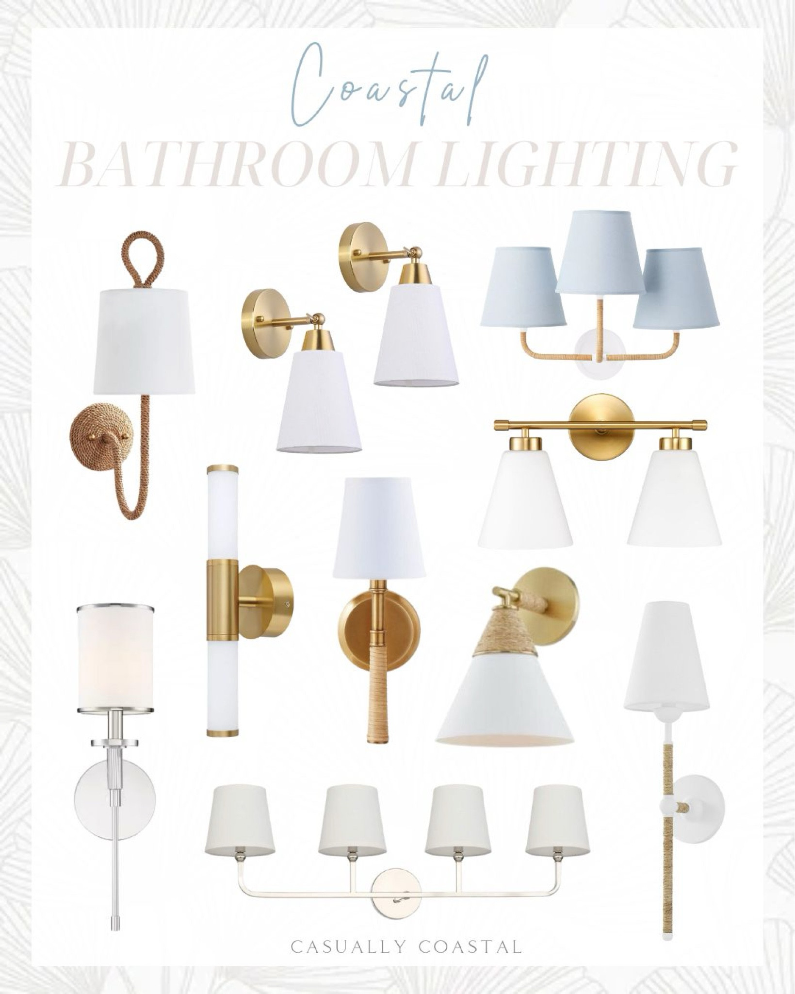 Coastal bathroom lighting ideas! 
- 
coastal bathroom lighting, woven sconces, rattan sconce, Serena & Lily lighting, Amazon lighting, Home Depot bathroom, chrome lighting, gold lighting, modern coastal lighting, Megan Molten lighting, bathroom vanity lighting, Pottery Barn bathroom lighting, Ballard designs bathroom lighting, Target bathroom lighting, Capital Lighting, bathroom sconces, woven sconces, coastal sconces, white & brass sconces, amazon sconces, lighting for bathroom, modern bathroom lighting, three-light sconces, two-light sconces, 4-light sconces, coastal home decor, beach house bathroom, bathroom renovation ideas

#LTKstyletip #LTKhome
