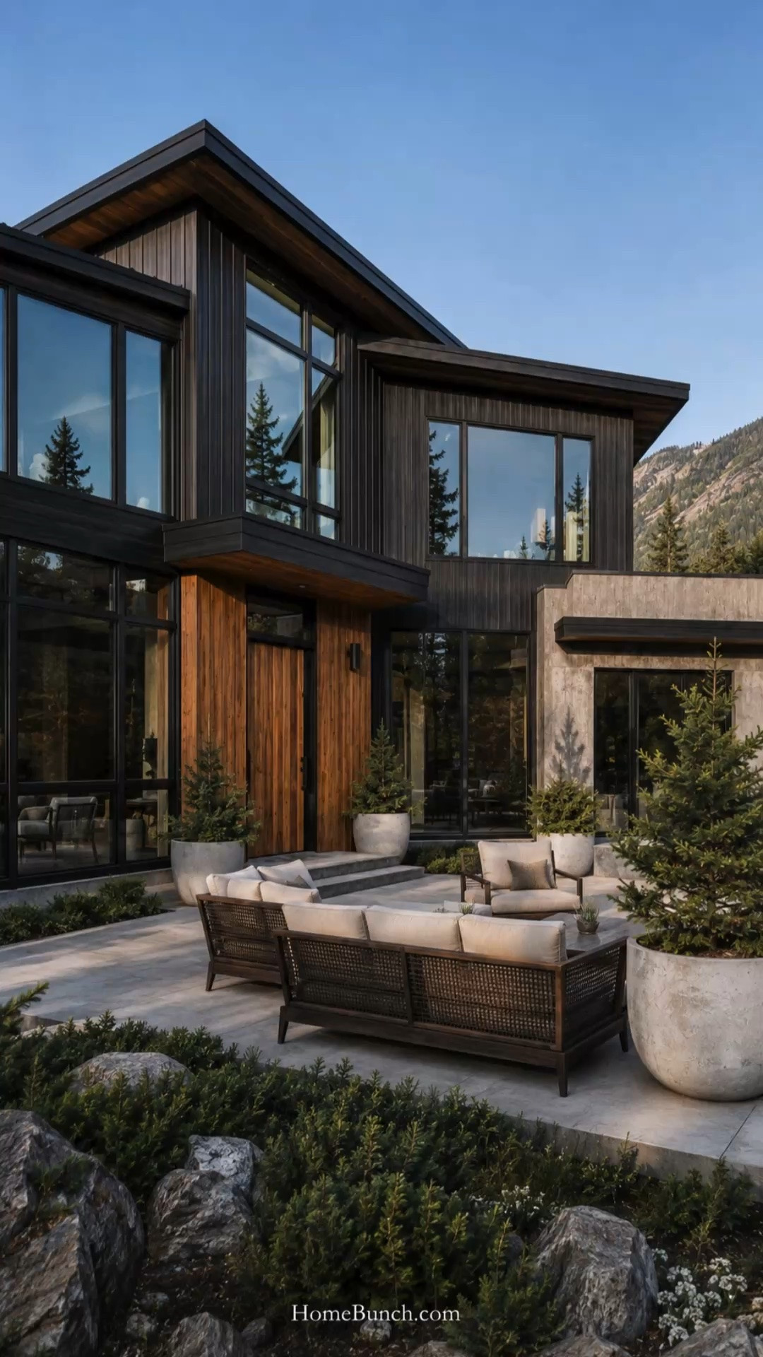 Organic modern mountain-home inspiration. 🤍🌲

I love how the warm wood, light oak flooring, natural linen, neutral textures and sculptural furniture soften the home’s bold black windows and architectural lines.

I’m sharing similar pieces to help you bring this calm, elevated look into your own home—from linen dining chairs and neutral upholstery to natural wood furniture and organic accessories.

Shop this look on my LTK!

Concept & Renderings: @homebunch

#LTKfall #LTKhome #LTKfamily