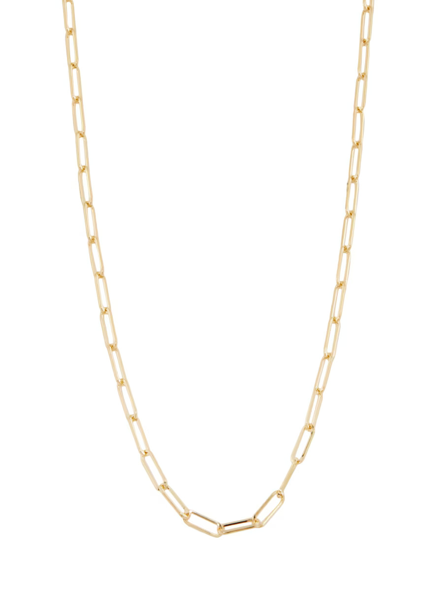 14K Yellow Gold Paper Clip Chain Necklace/16" | Saks Fifth Avenue