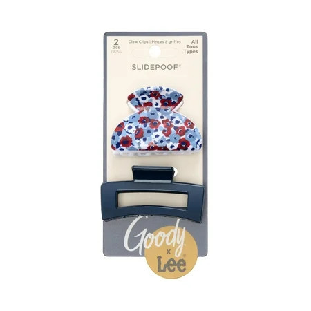 Goody x Lee Medium Claw Hair Clips No-Slip Grip All Hair Types 2-Pack | Walmart (US)