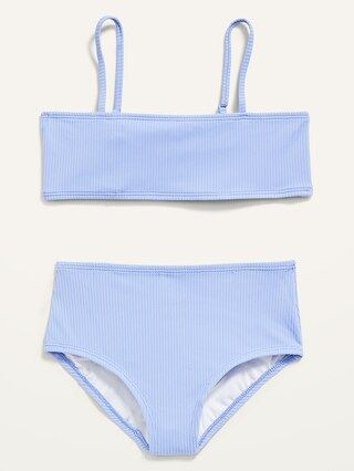 Rib-Knit Bandeau Bikini Swim Set for Girls | Old Navy (US)