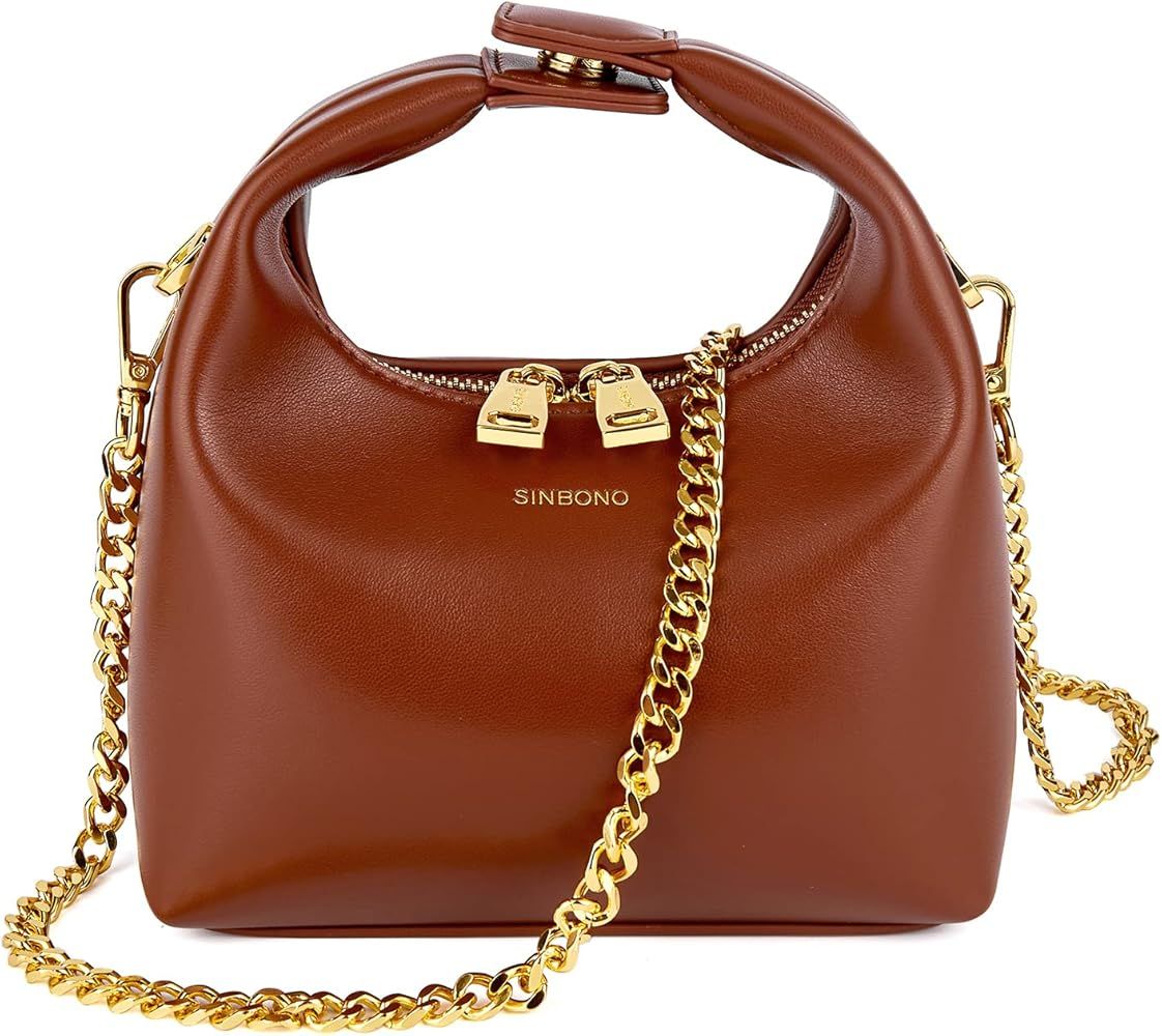 SINBONO Small Top Handbags for Women, Soft Vegan Leather Shoulder Hobo Crossbody Bag, Mini Purses... | Amazon (US)