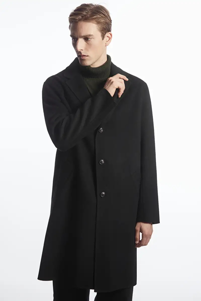 RELAXED-FIT DOUBLE-FACED WOOL COAT - BLACK - COS | COS (EU)