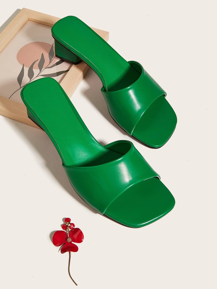 Minimalist Chunky Heeled Mule Sandals | SHEIN