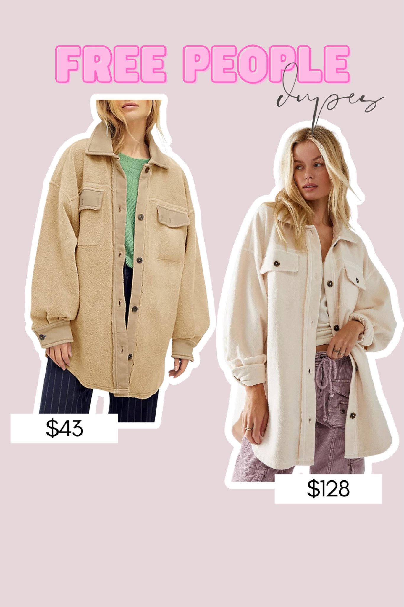 #FreePeopleDupe Suede/Felt Shacket

#LTKunder100 #LTKstyletip #LTKfit