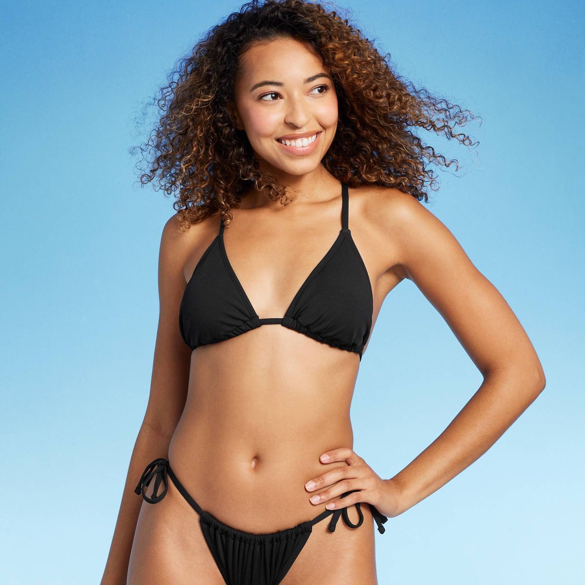 Women's Triangle Ribbed Bikini Top - Shade & Shore™ | Target