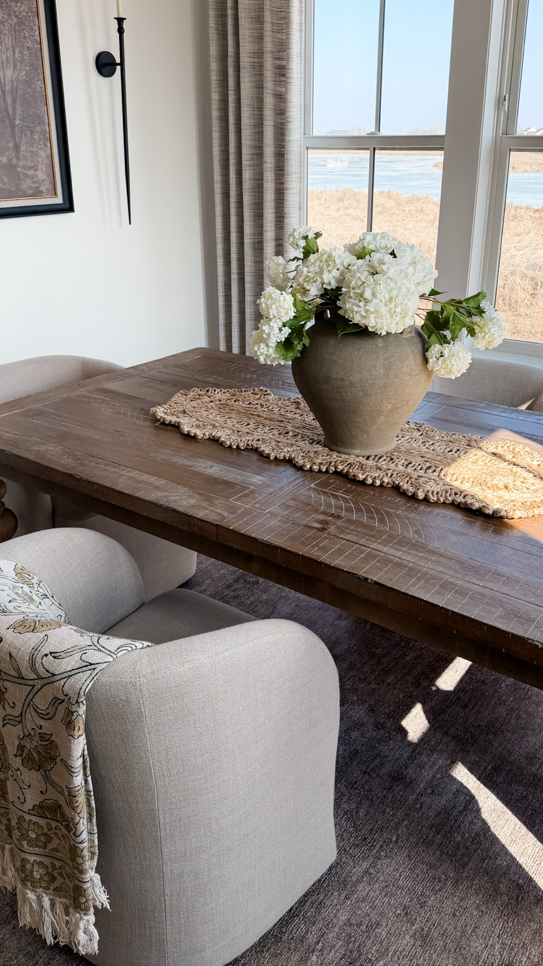 Look what I found for $30!! How pretty is this jute table runner for spring tables?! It has gorgeous texture and a pretty scallop edge. It coordinates beautifully with the throw on my chair.

#LTKHome #LTKvlog #LTKSeasonal