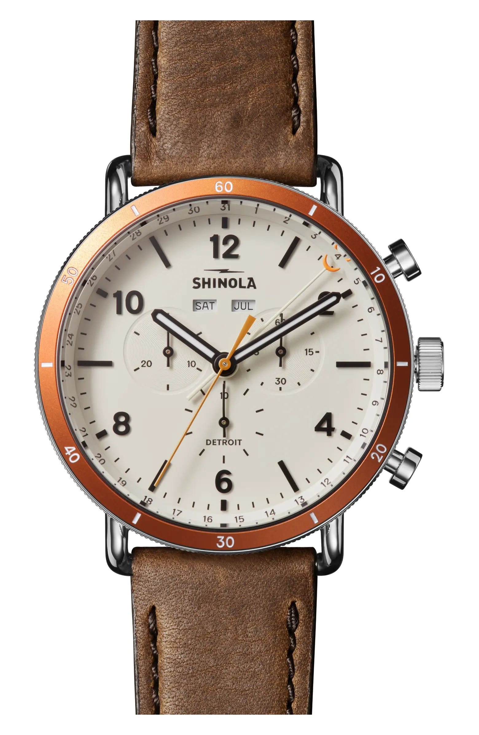 Shinola Canfield Sport Leather Strap Watch, 45mm | Nordstrom | Nordstrom