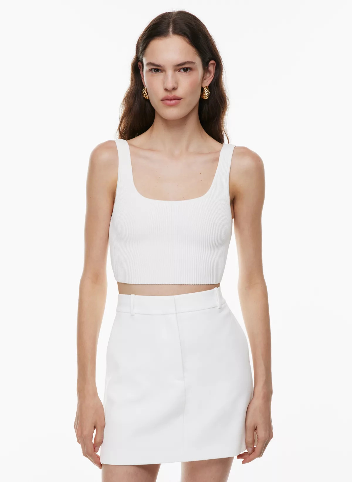 SCULPT KNIT SQUARENECK CROPPED TANK | Aritzia