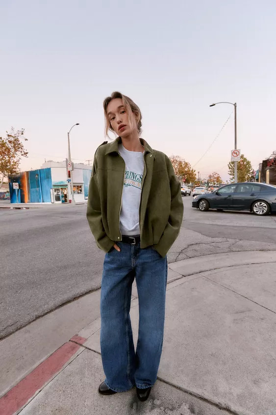 SUEDE EFFECT BOMBER JACKET | Zara US