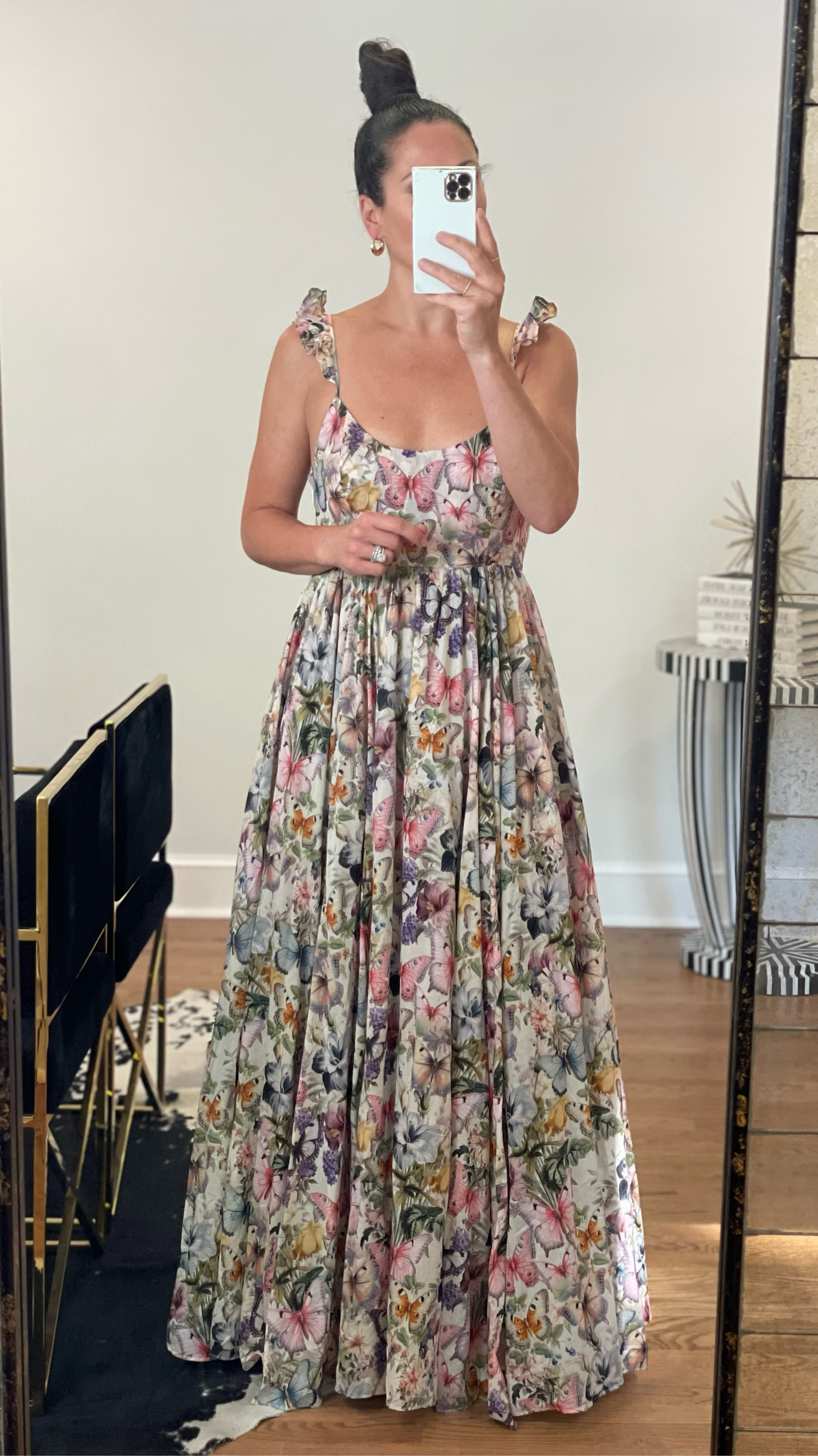 Recent styled look! 
This butterfly dress is lovely- super lightweight fabric but double lined in the skirt for a full look 🤍
I’m wearing a size small for reference!
I went light on the accessories here since the dress is a moment by herself 👌🏼

#LTKParties #LTKStyleTip #LTKWedding