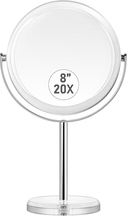 MIYADIVA 20X Magnifying Makeup Mirror,Double Sided 1X & 20X Magnifying Mirror with Stand,Tabletop... | Amazon (US)
