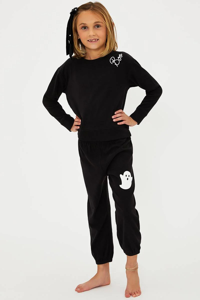Little Georgie Pant Boo Black | Girl's Halloween Pant | Beach Riot | Beach Riot