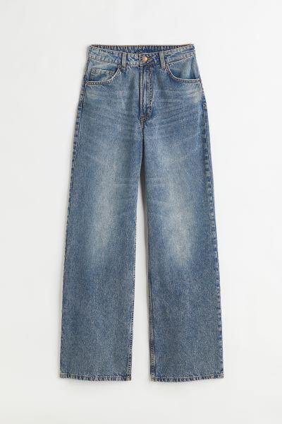 Wide High Jeans - Dark denim blue - Ladies | H&M GB | H&M (UK, MY, IN, SG, PH, TW, HK)