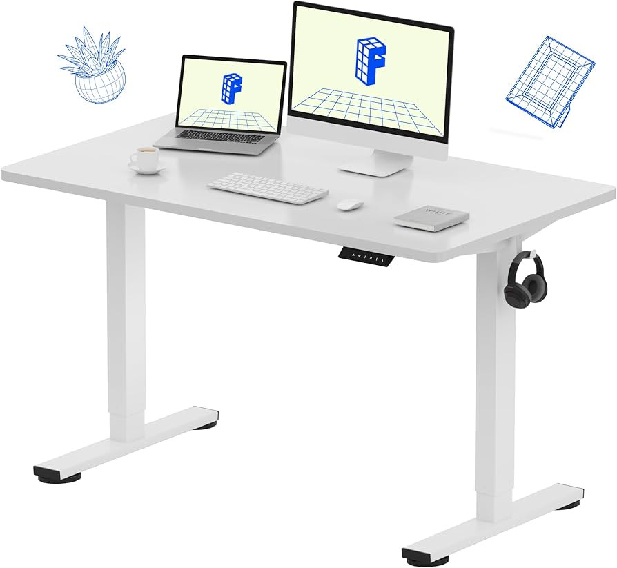 FLEXISPOT EN1 48"x24" One-Piece Standing Desk, White | Amazon (US)