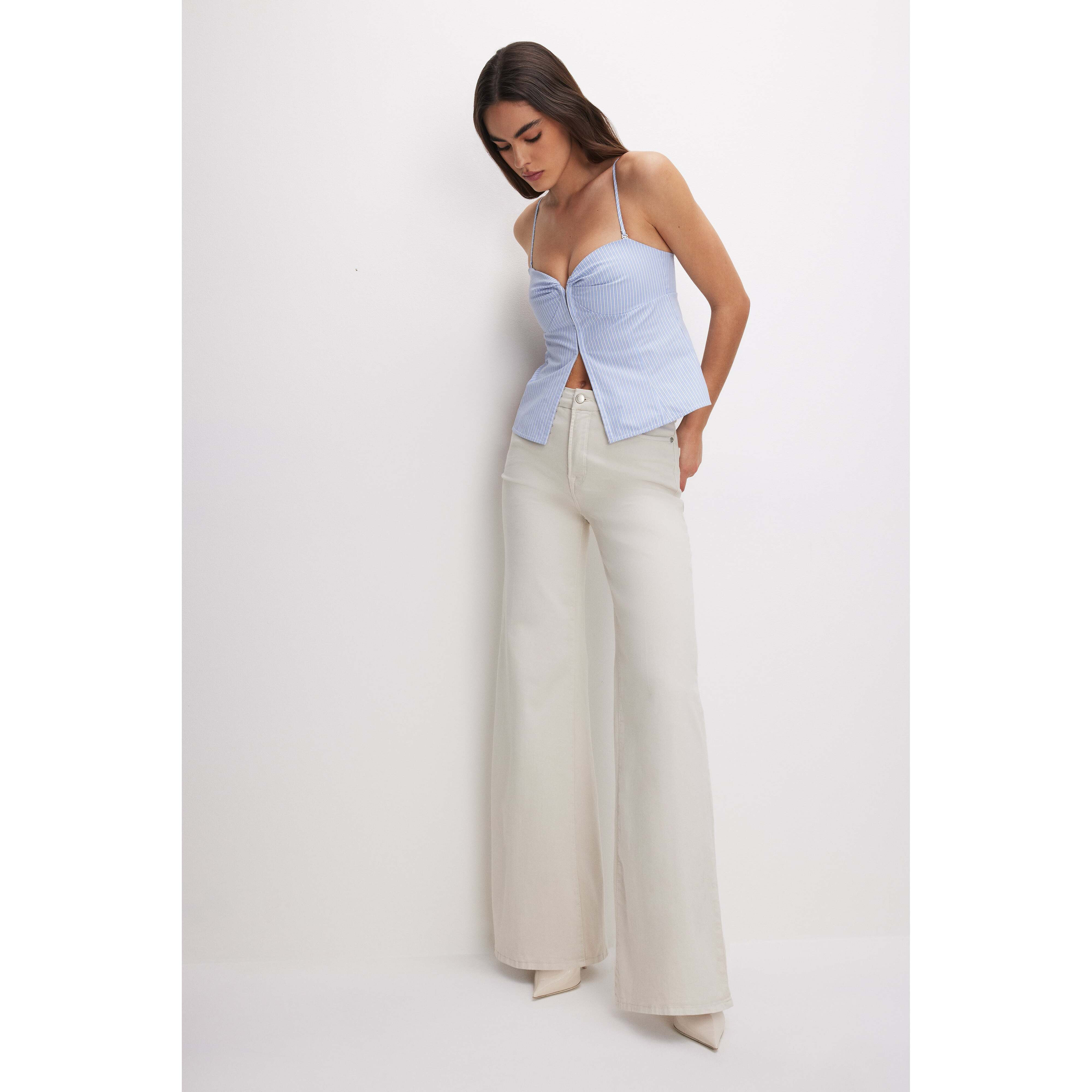 Women's Good Waist Palazzo | Bone, Size 10 | Good American by KhloÃ© Kardashian | Good American