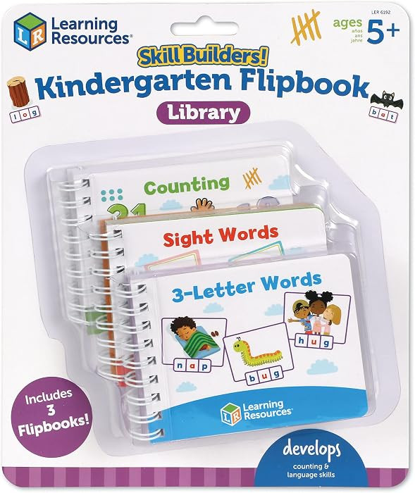 Learning Resources Skill Builders! Kindergarten Flipbook Library - 3 Pieces, Ages 5+ Kindergarten... | Amazon (US)