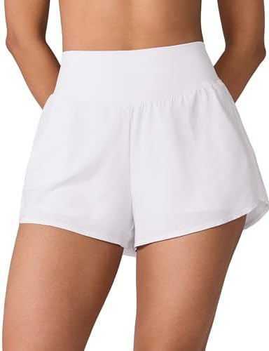 UNISSU High Waisted Athletic Shorts for Women 2.5'' Gym Track with Boxer Liner Zip Pockets Quick ... | Amazon (US)
