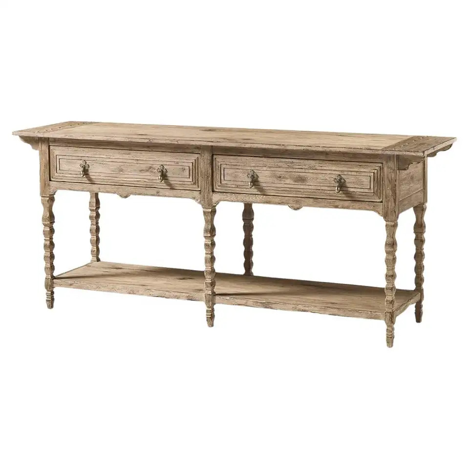 Rustic Farmhouse Tapered-Leg Console Table | 1stDibs