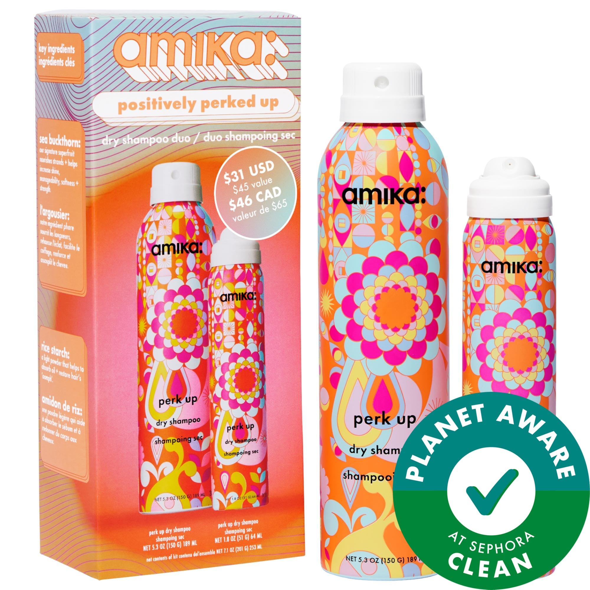 amika Positively Perked Up Dry Shampoo Hair Gift Set | Sephora (US)