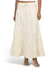 Poplin Tiered Pull On Skirt With Drawstring | Butter Yellow | Marshalls | Marshalls