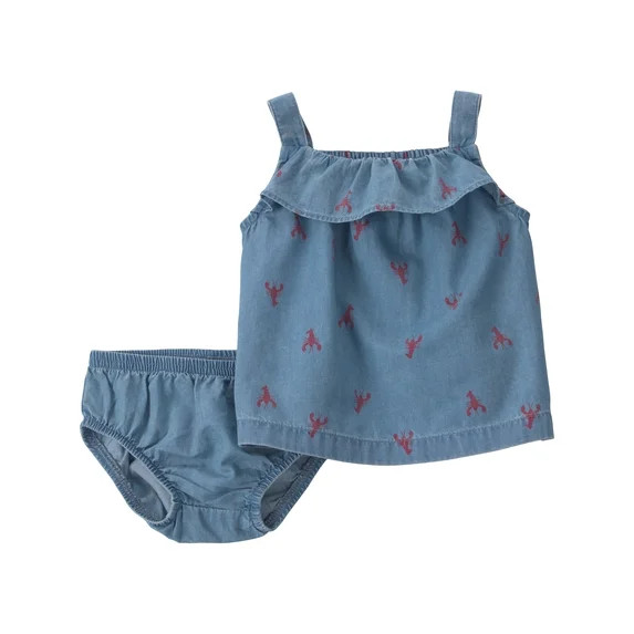 Carter's Child of Mine Patriotic Baby Girl Outfit Set, 2-Piece, Sizes 0/3-24 Months | Walmart (US)