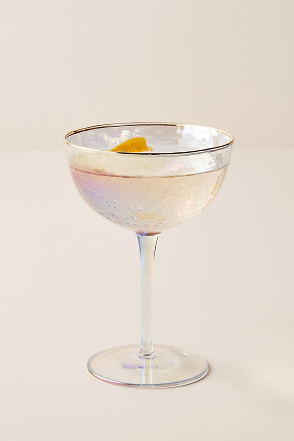 Lustered Coupe Glasses, Set of 4 By Anthropologie in White Size S/4 coupe | Anthropologie (US)